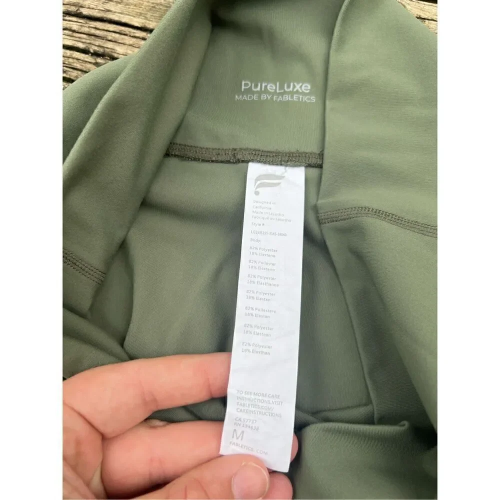 Pure Luxe By Fabletics Green Bootcut Leggings Woman’s Size Medium - Picture 2 of 10